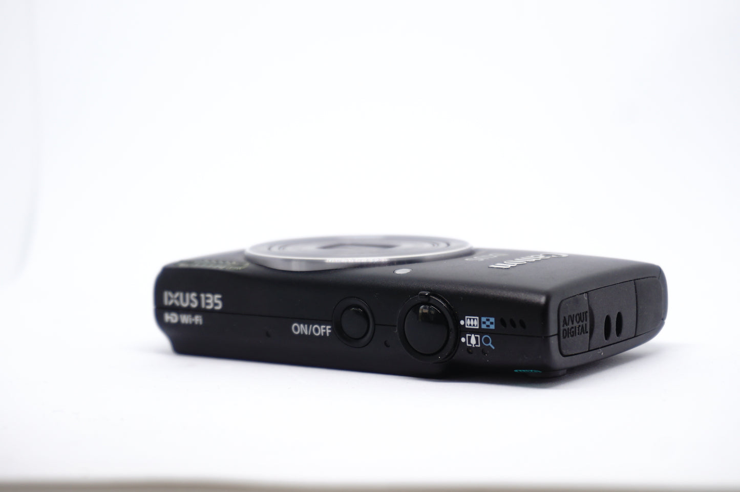 Canon IXUS Black 8X Compact Digital Camera top view