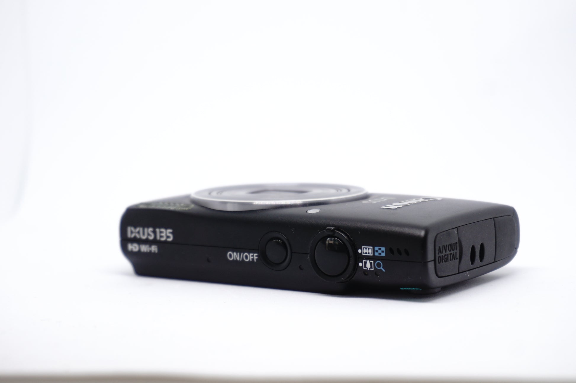 Canon IXUS Black 8X Compact Digital Camera top view