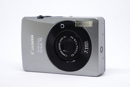 Canon IXUS 75 Silver Digital Camera front view