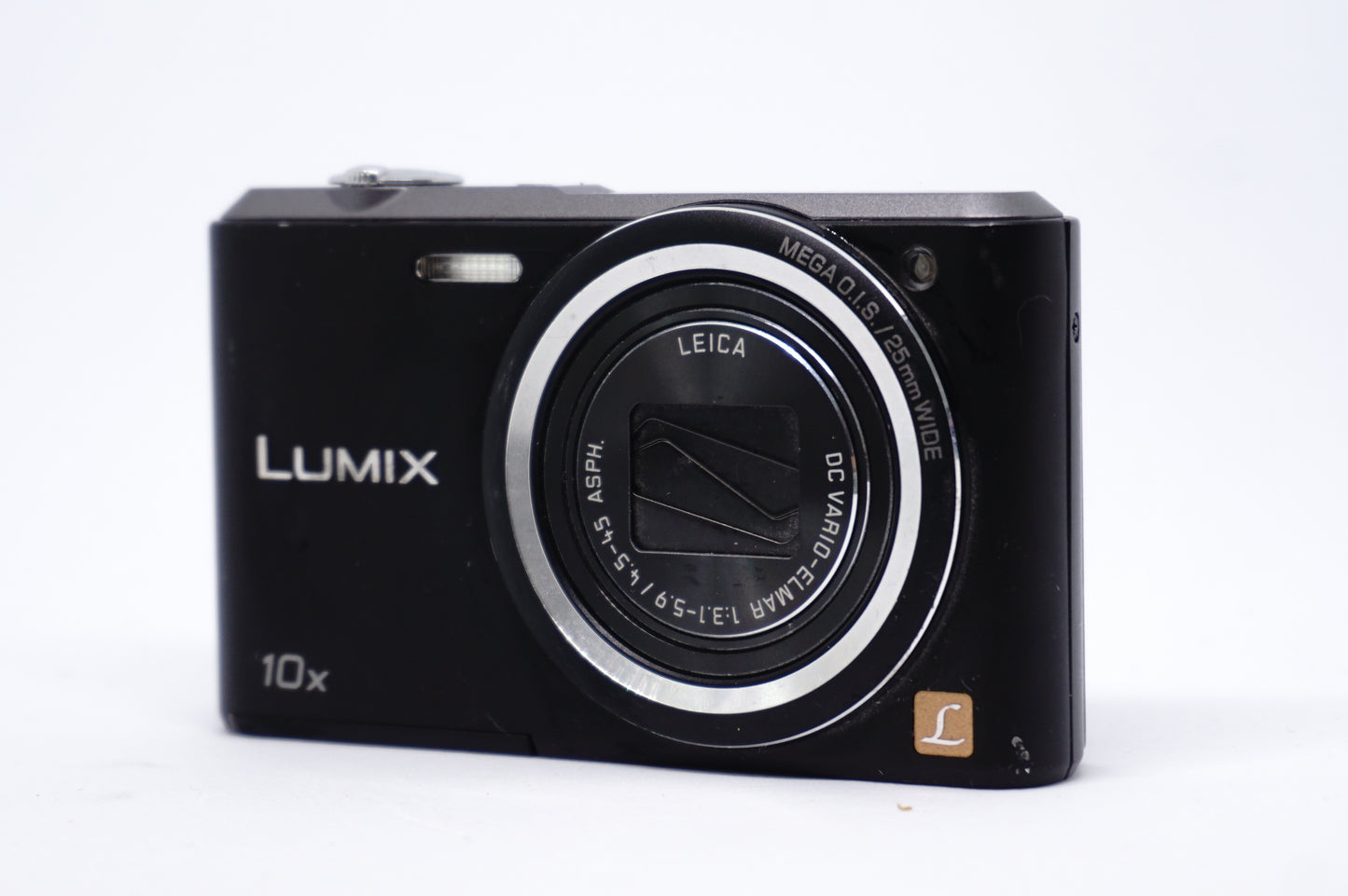 Panasonic Lumix Black 10X Compact Digital Camera front view