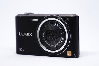 Panasonic Lumix Black 10X Compact Digital Camera front view