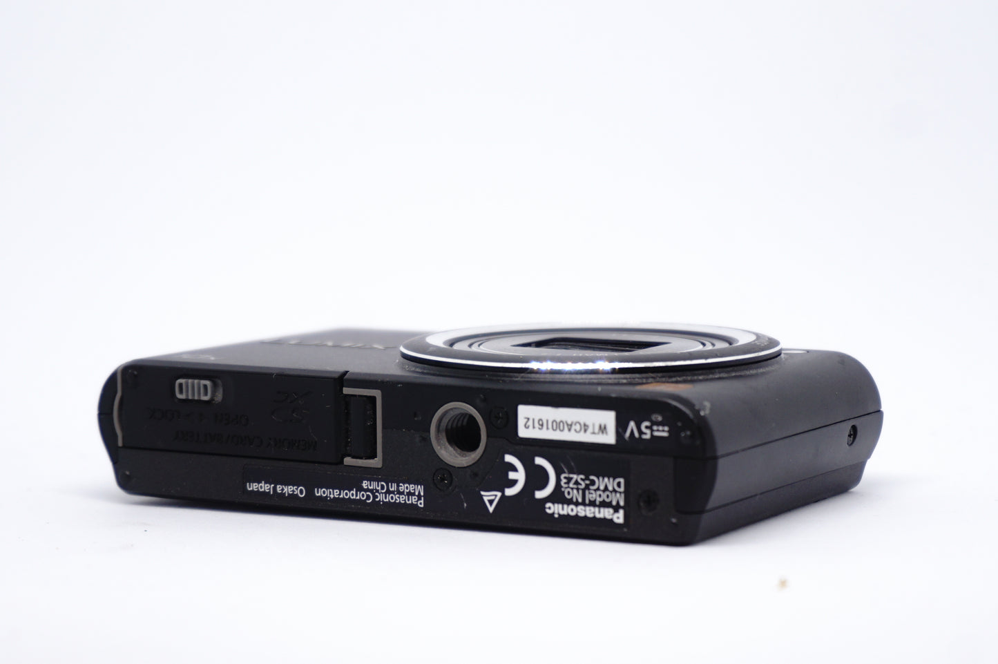 Panasonic Lumix Black 10X Compact Digital Camera underneath view