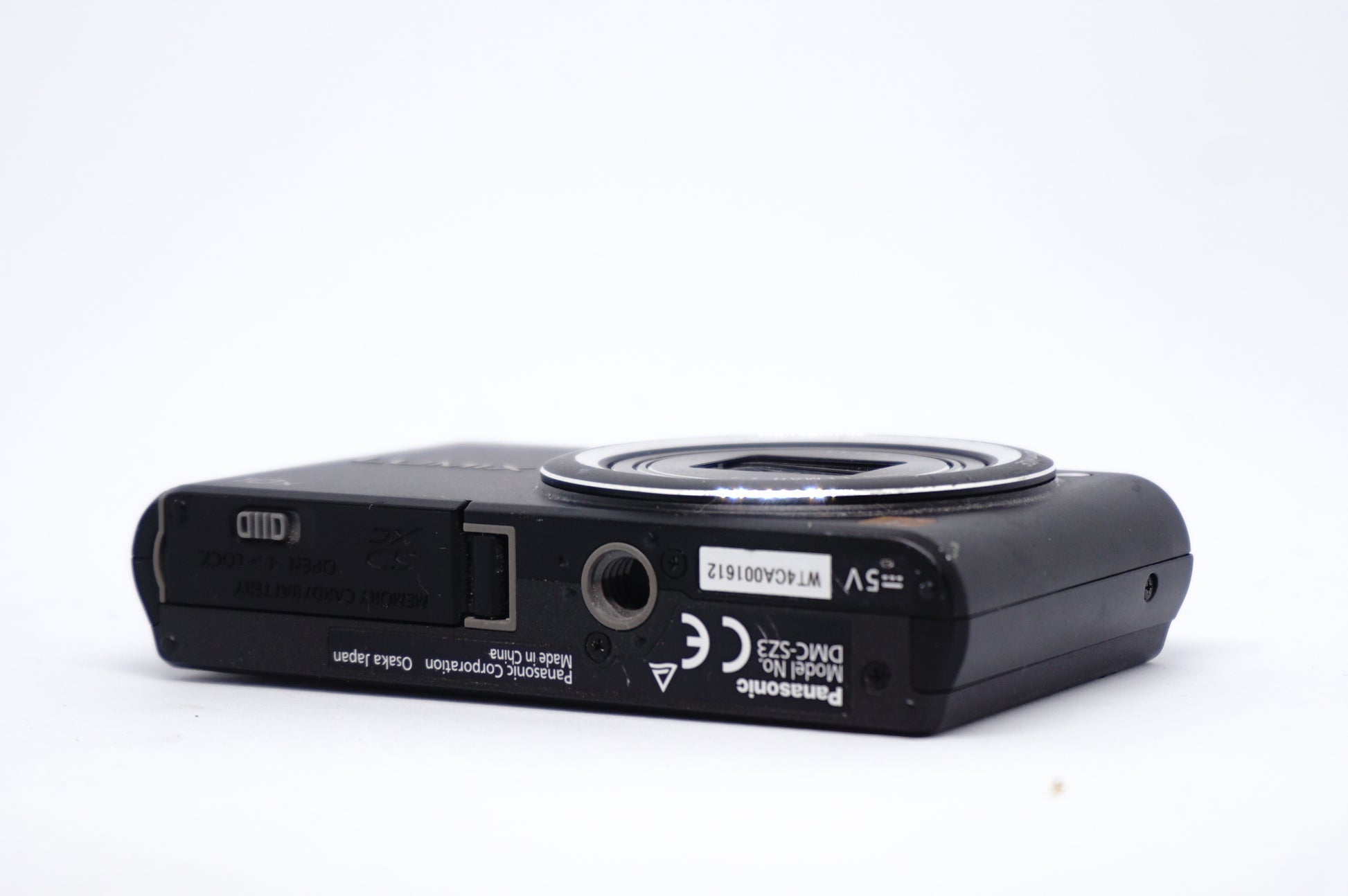 Panasonic Lumix Black 10X Compact Digital Camera underneath view