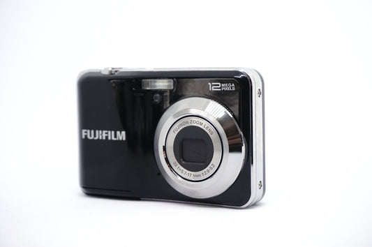 Fujifilm Black Silver-Ring 12MP Compact Digital Camera front view