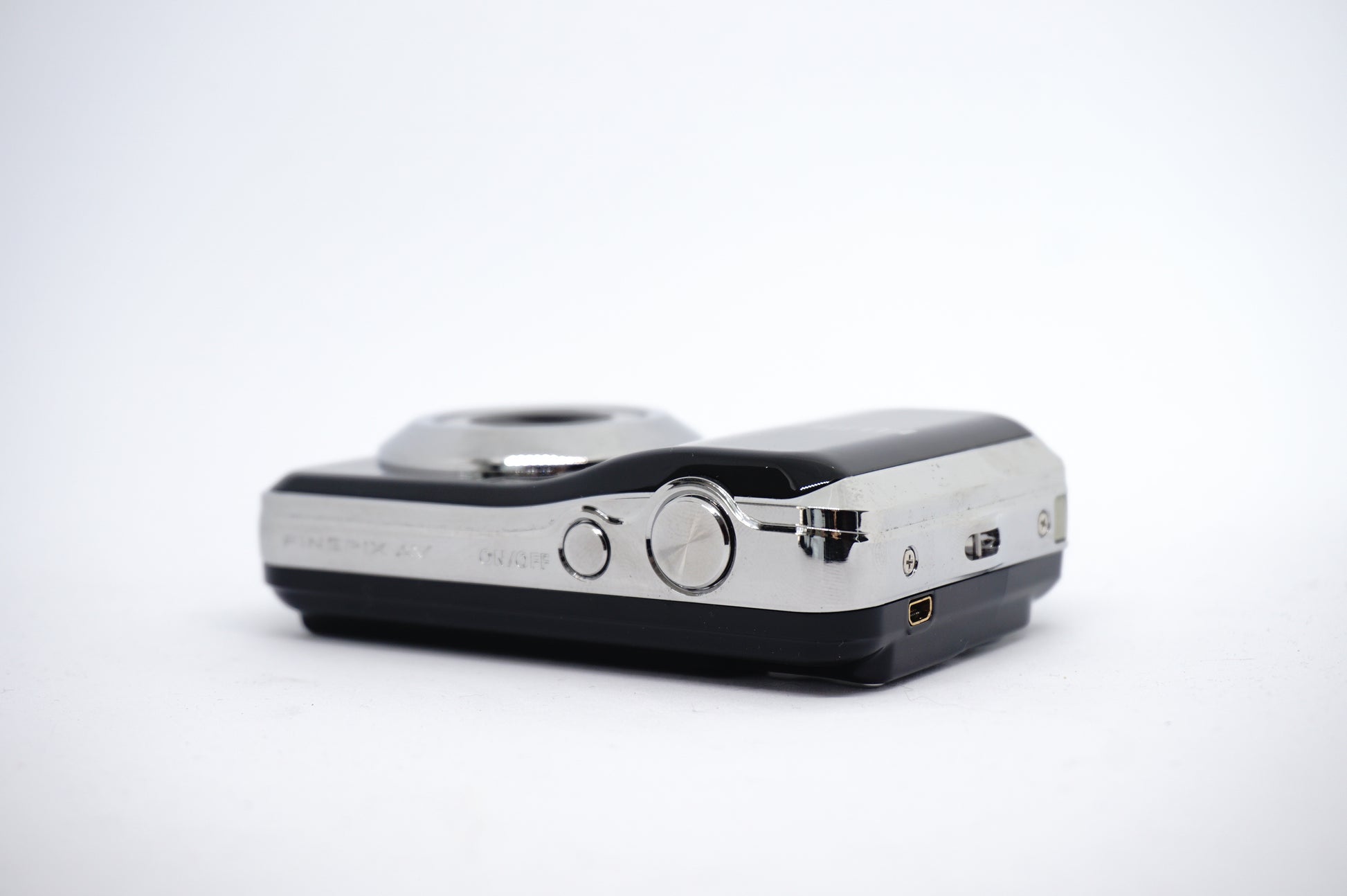 Fujifilm Black Silver-Ring 12MP Compact Digital Camera top view
