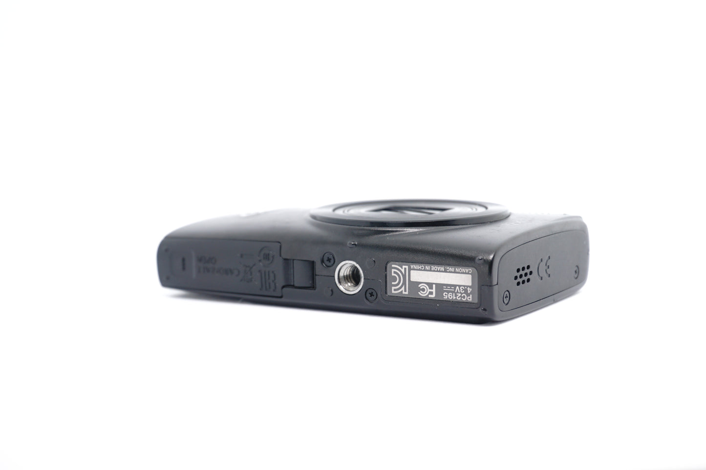 Canon Black 12x Compact Digital Camera underneath view