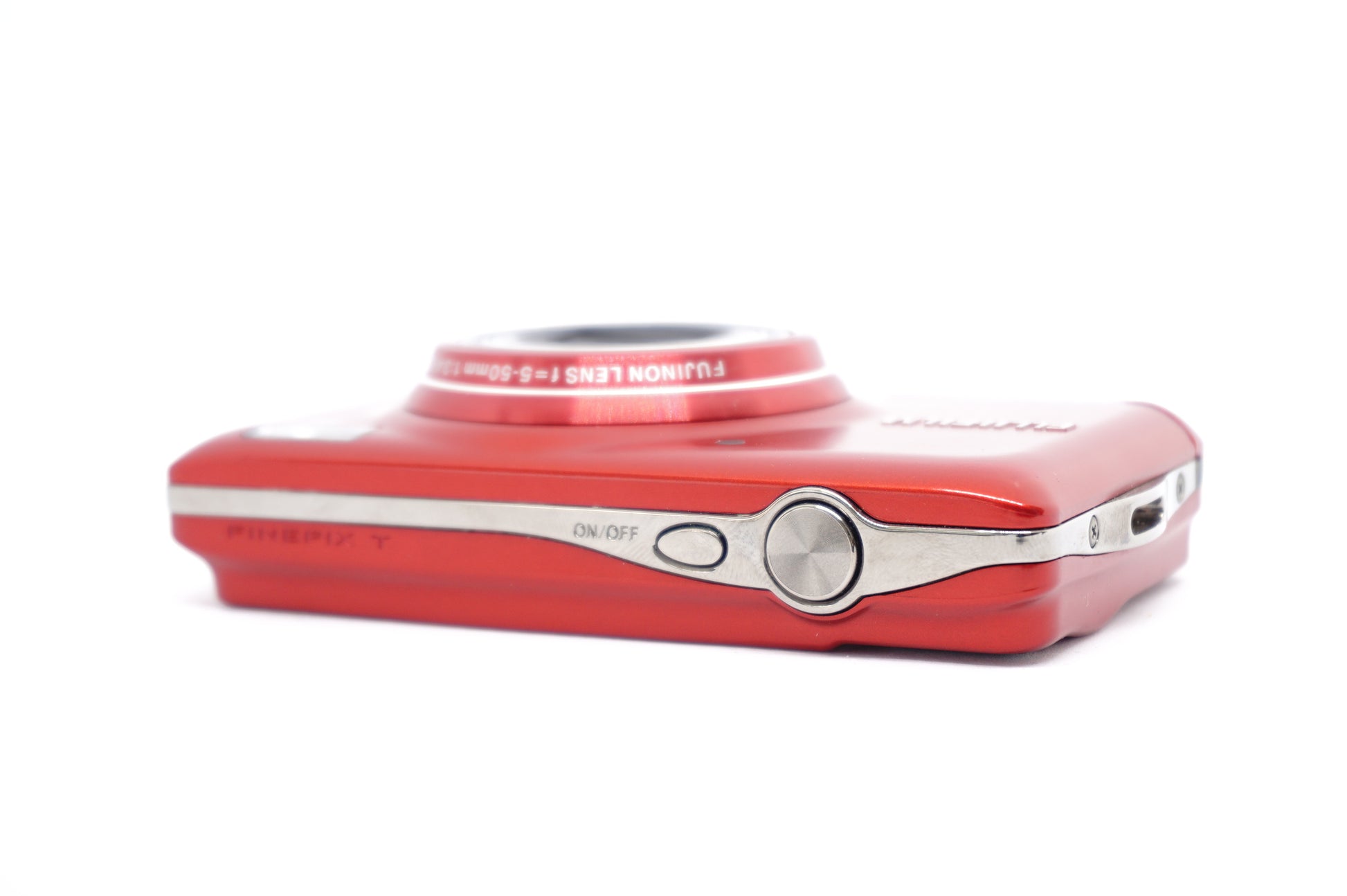 Fujifilm Red 14MP Compact Digital Camera top view