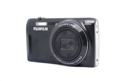 Fujifilm Black 12x Compact Digital Camera front view
