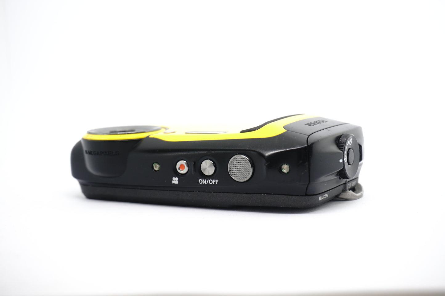 Fujifilm XP Yellow Rugged Digital Camera top view