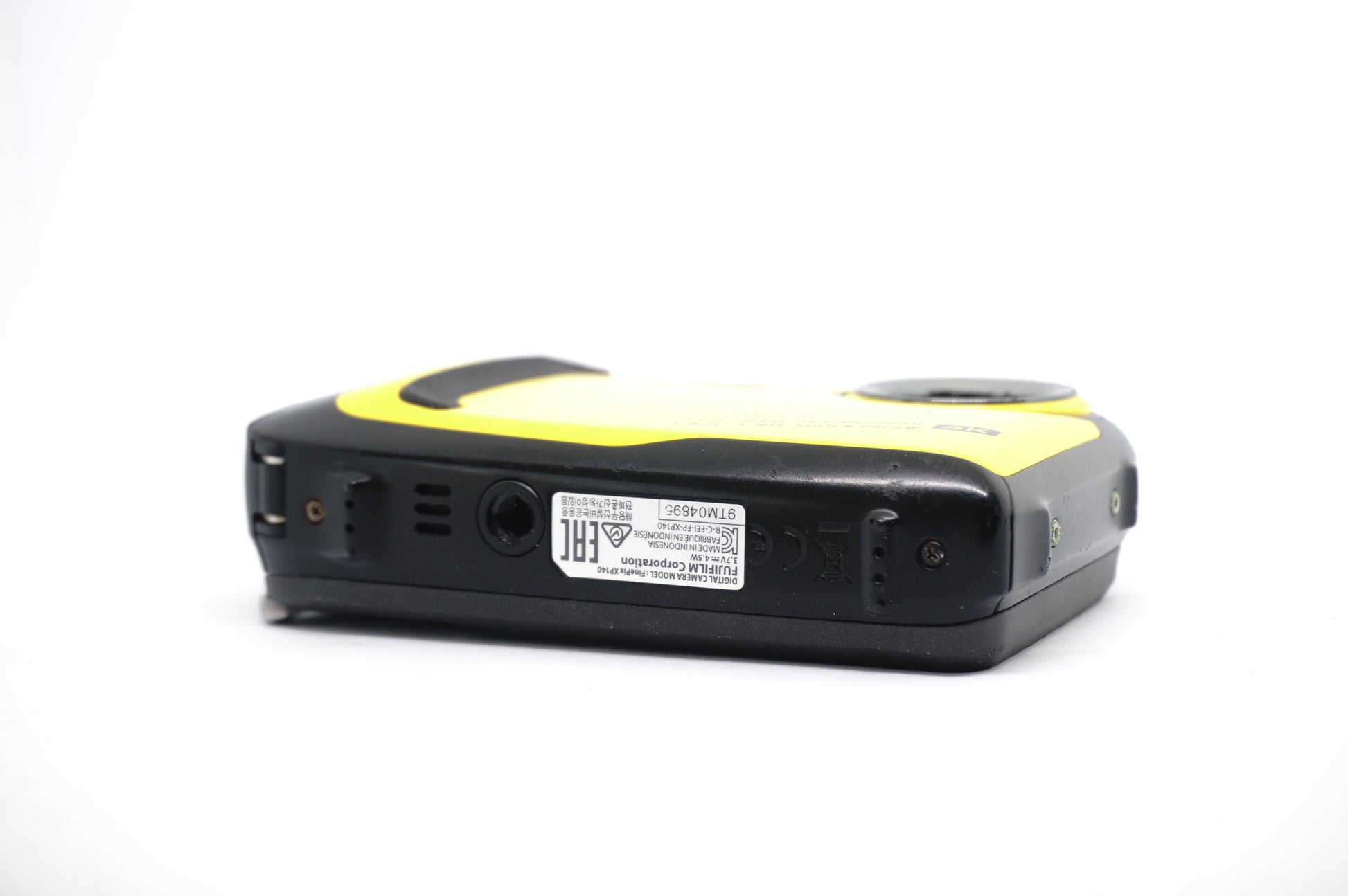 Fujifilm XP Yellow Rugged Digital Camera underneath view