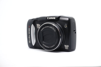 Canon Black 10x Zoom Compact Digital Camera front view
