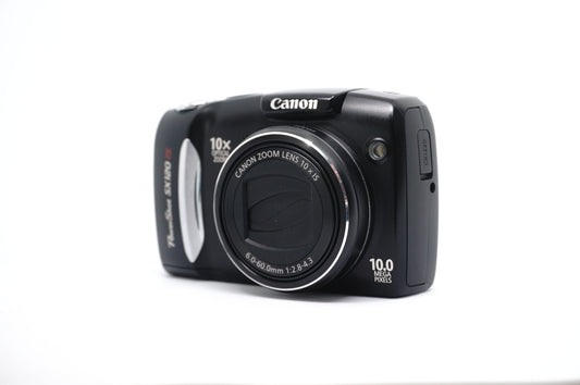 Canon Black 10x Zoom Compact Digital Camera front view