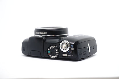Canon Black 10x Zoom Compact Digital Camera top view
