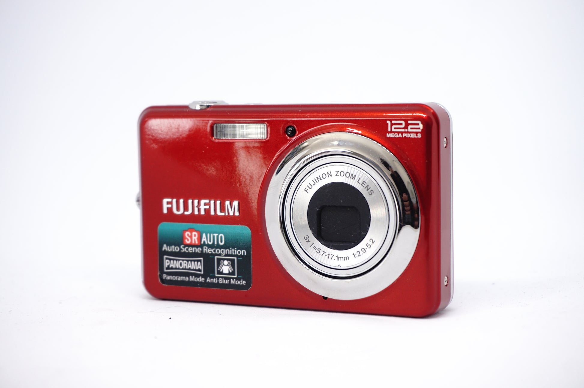 Fujifilm Red 12MP Compact Digital Camera front view