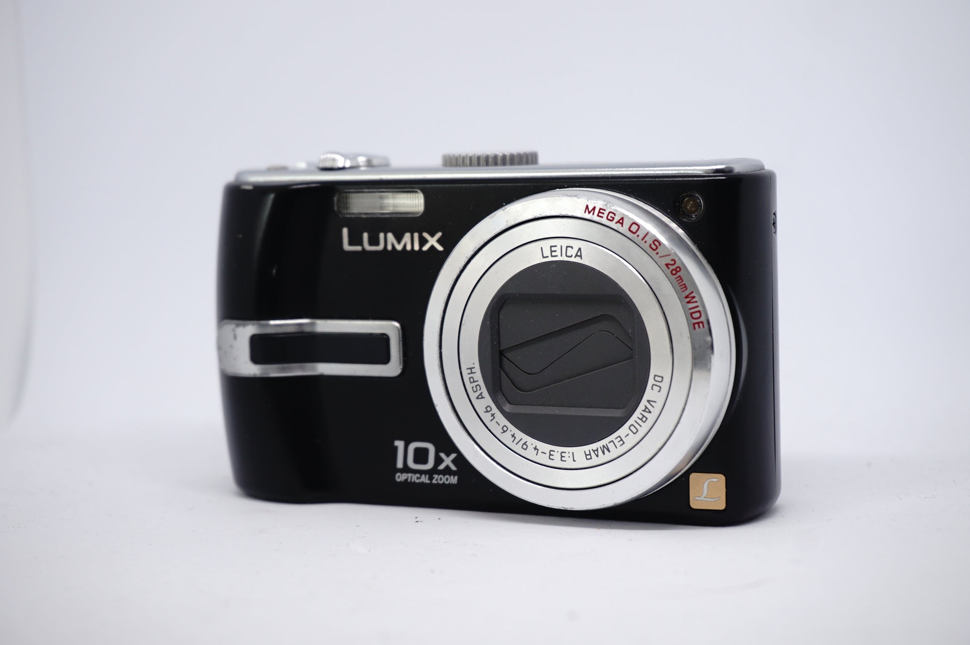 Panasonic Lumix Black 10x Compact Digital Camera front view