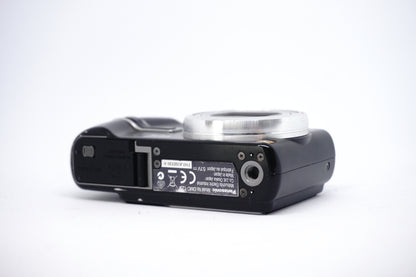 Panasonic Lumix Black 10x Compact Digital Camera underneath view