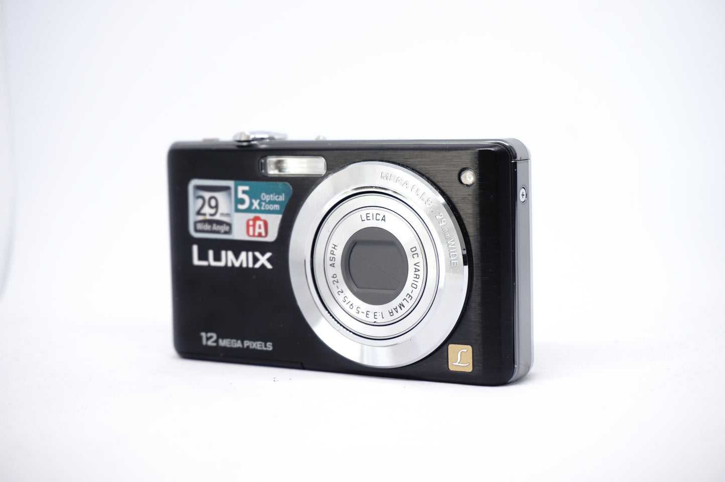 Panasonic Lumix Black 5x Compact Digital Camera front view