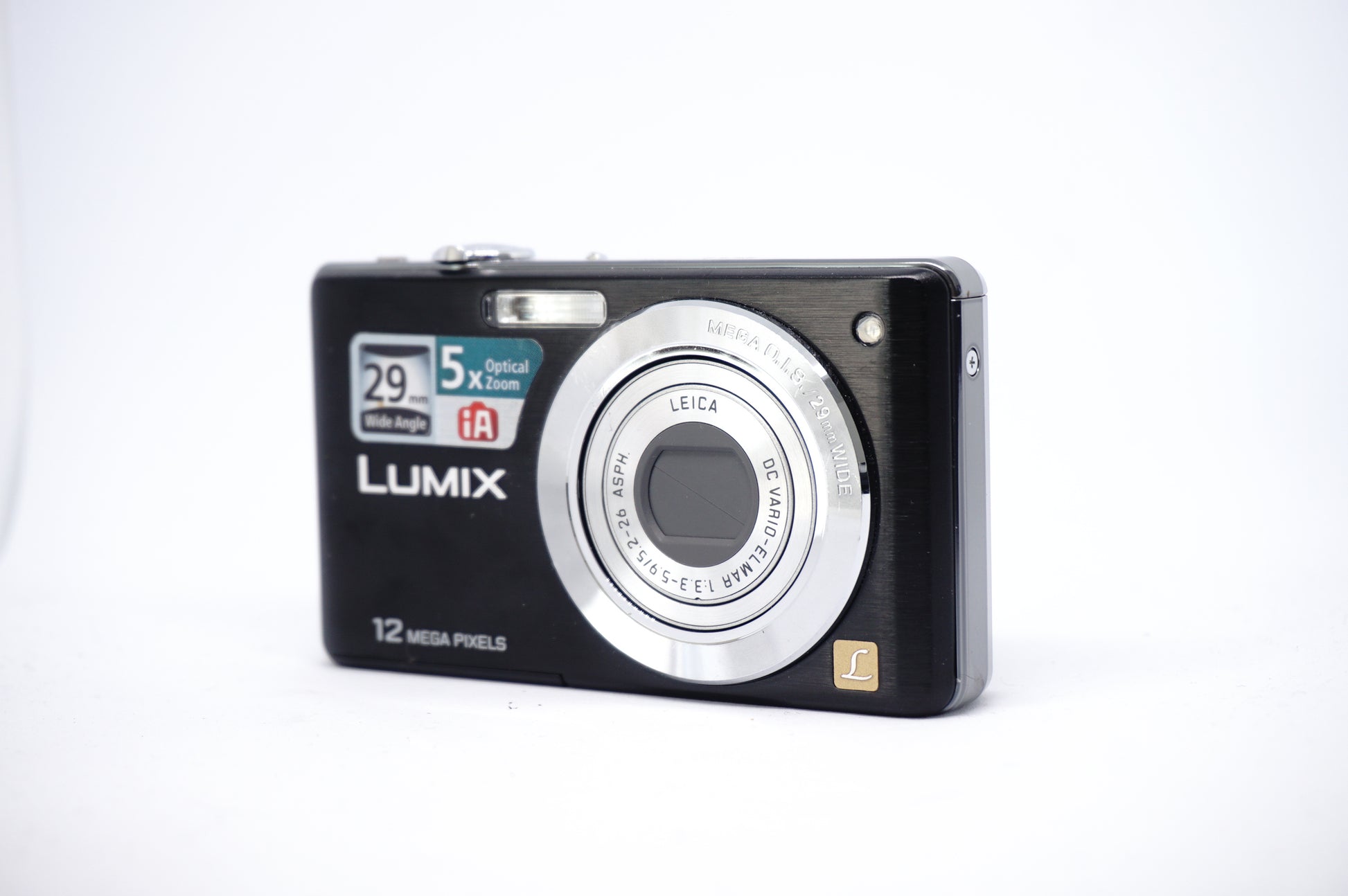 Panasonic Lumix Black 5x Compact Digital Camera front view