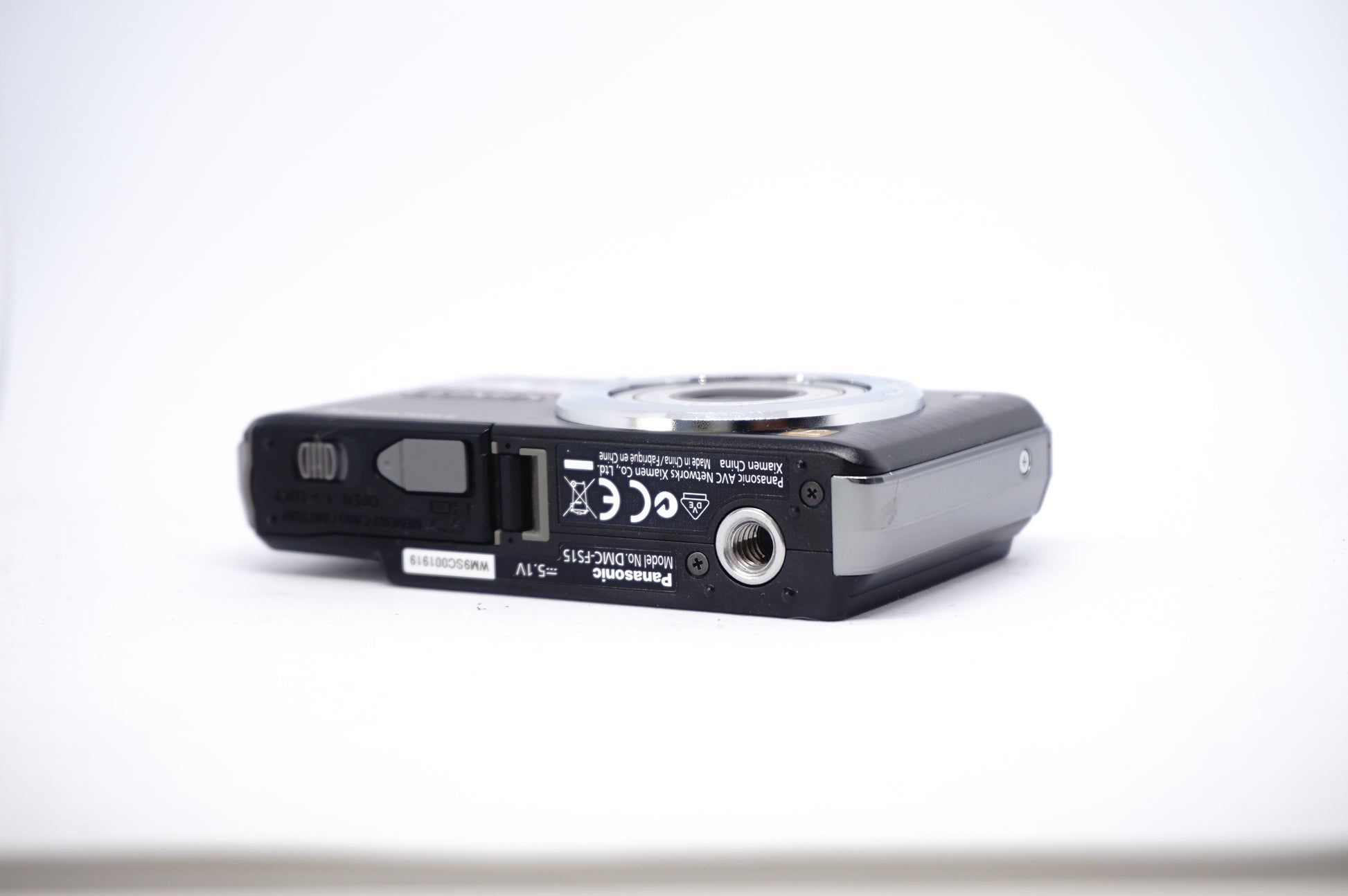 Panasonic Lumix Black 5x Compact Digital Camera underneath view
