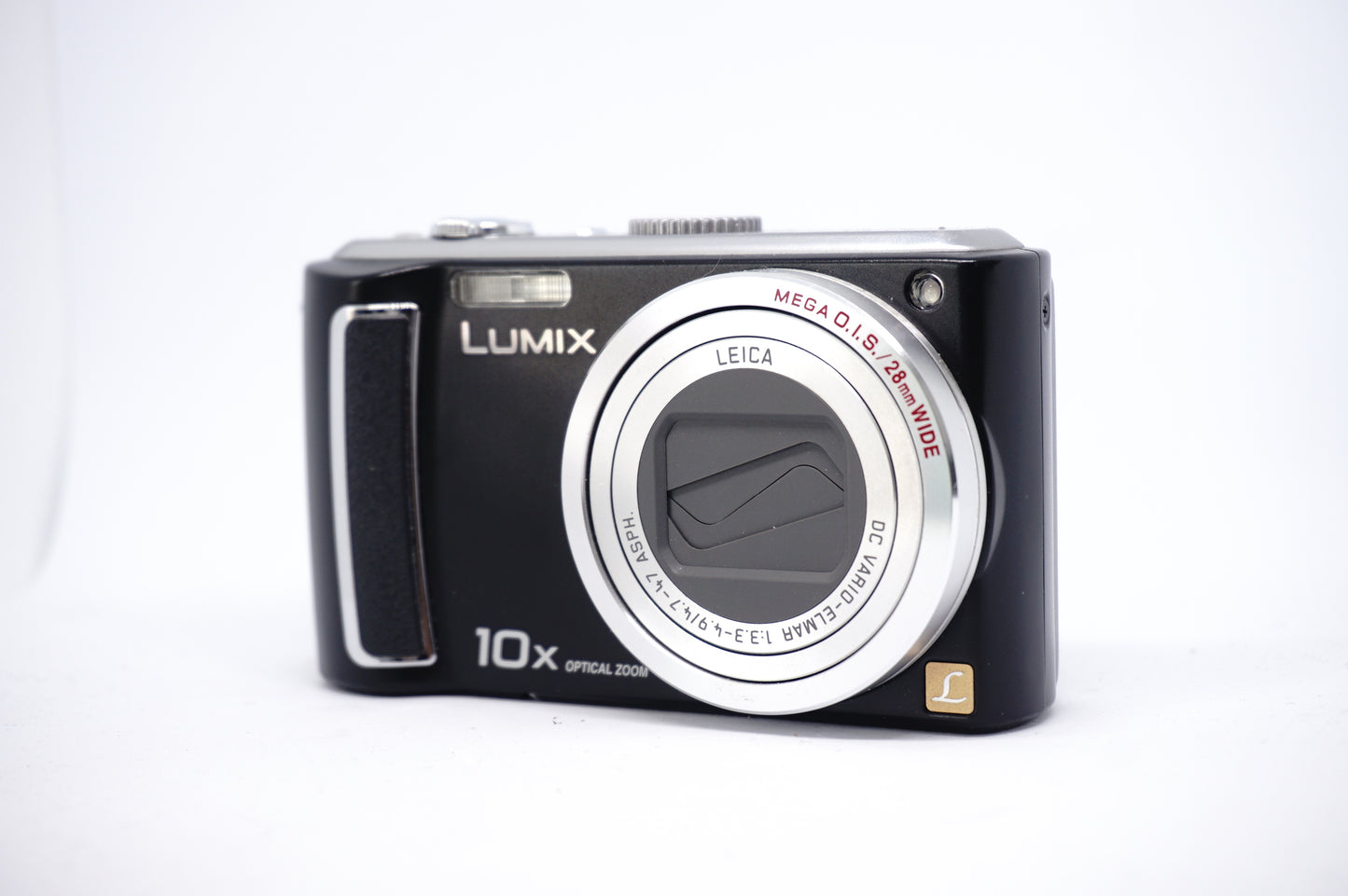 Panasonic Lumix Black 10x Compact Digital Camera 2 front view