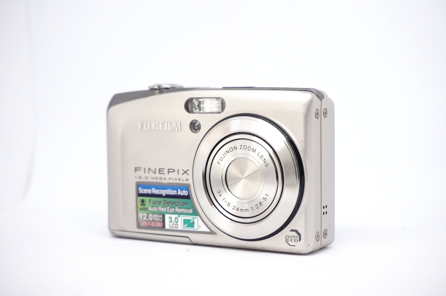 Fujifilm Silver 10MP Compact Digital Camera front view