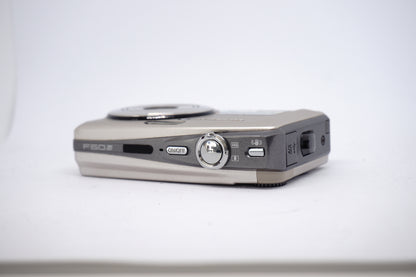Fujifilm Silver 10MP Compact Digital Camera top view