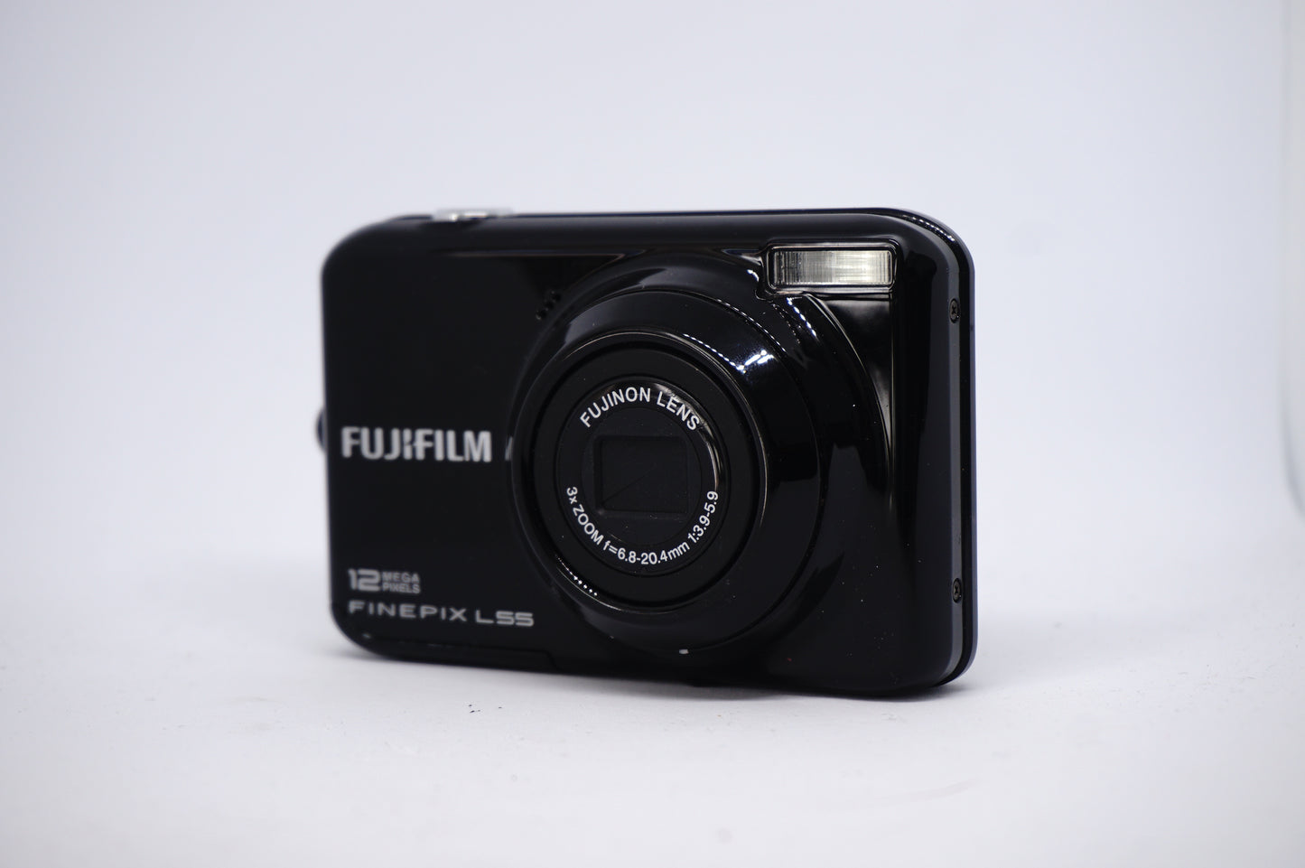 Fujifilm Black 5x Compact Digital Camera front view