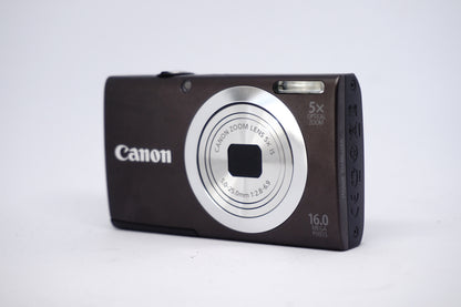 Canon Black 5x 16MP Compact Digital Camera front view