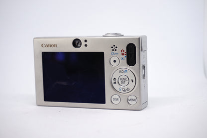 Canon IXUS Silver 7.1MP Compact Digital Camera back view