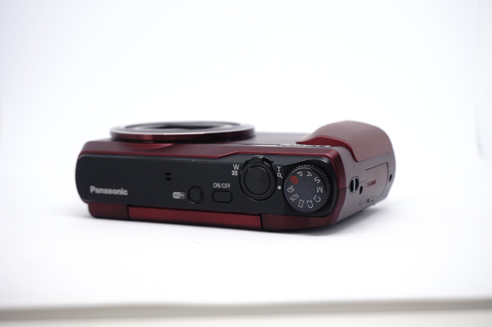 Panasonic Lumix Red 20x Compact Digital Camera top view