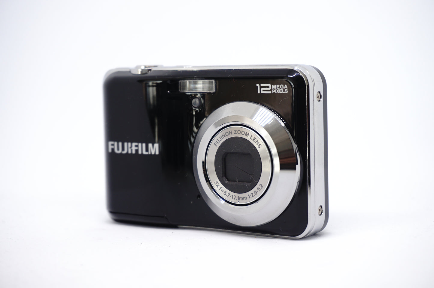 Fujifilm Black Silver-Ring 12MP Compact Digital Camera 3 front view
