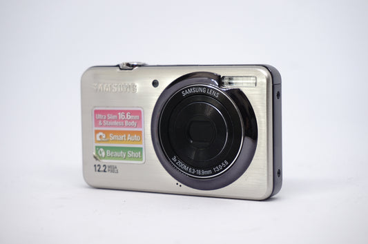 Samsung Silver 12.2MP Compact Digital Camera front view