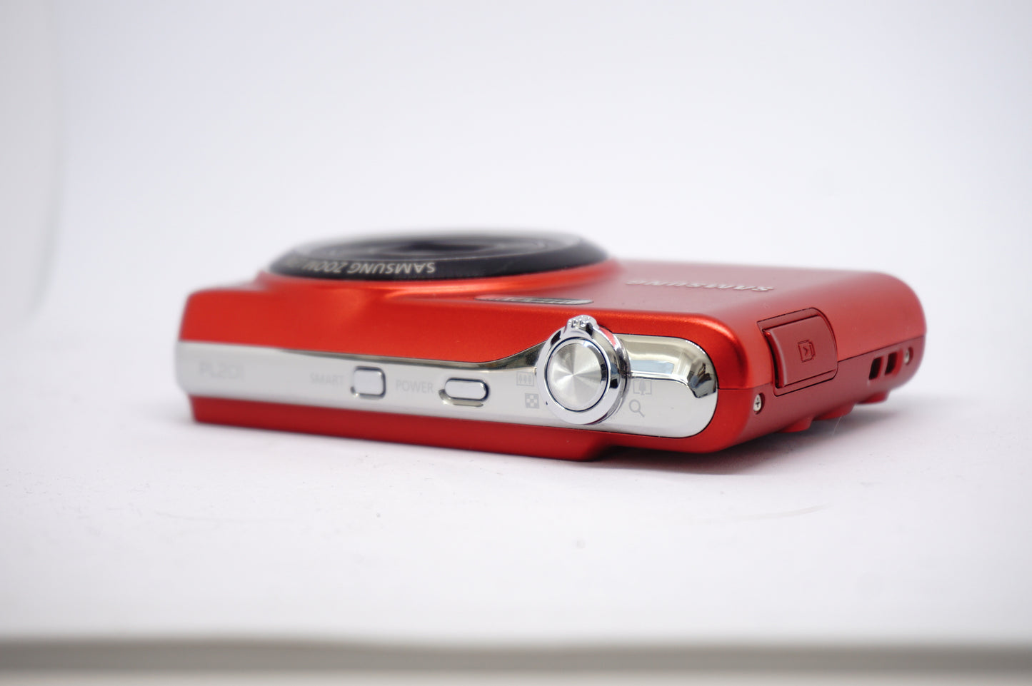 Samsung Red 7x Compact Digital Camera top view