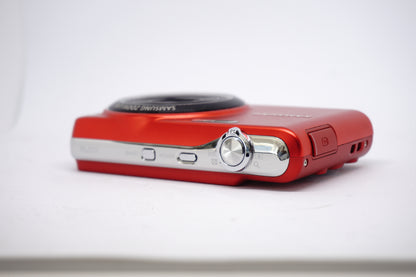 Samsung Red 7x Compact Digital Camera top view