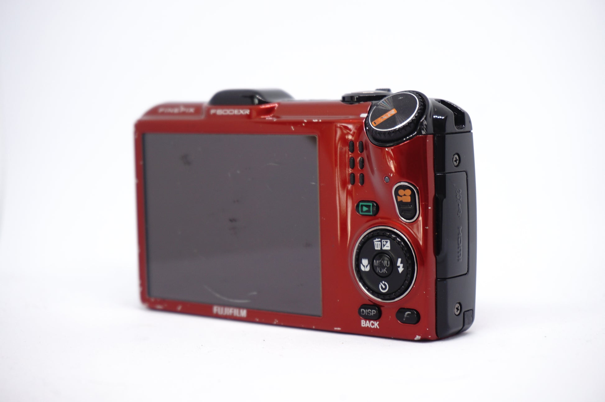 Fujifilm Red Rugged Zoom Digital Camera back view