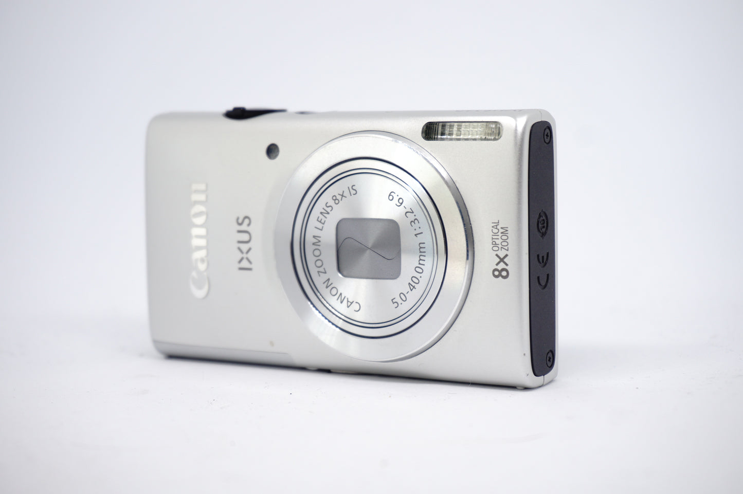 Canon IXUS White 8x Compact Digital Camera front view