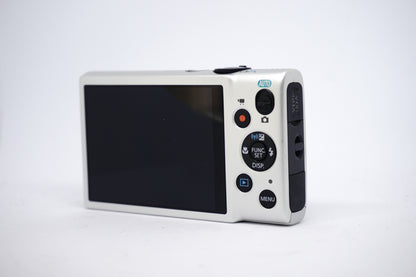 Canon IXUS White 8x Compact Digital Camera back view