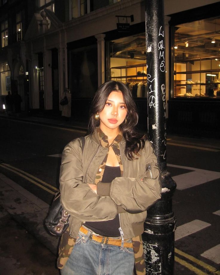 Night-time street flash portrait